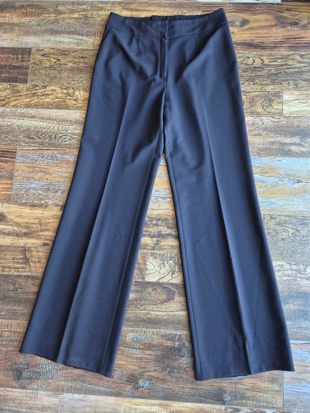 ESCADA Tawanda Straight-Wide Leg Dress Pants High Rise Stretch Navy Blue